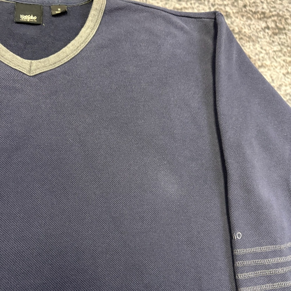 Vintage Y2K Mossimo Sweatshirt V-Neck Mens Medium Navy Blue Grunge Skater - Picture 4 of 8